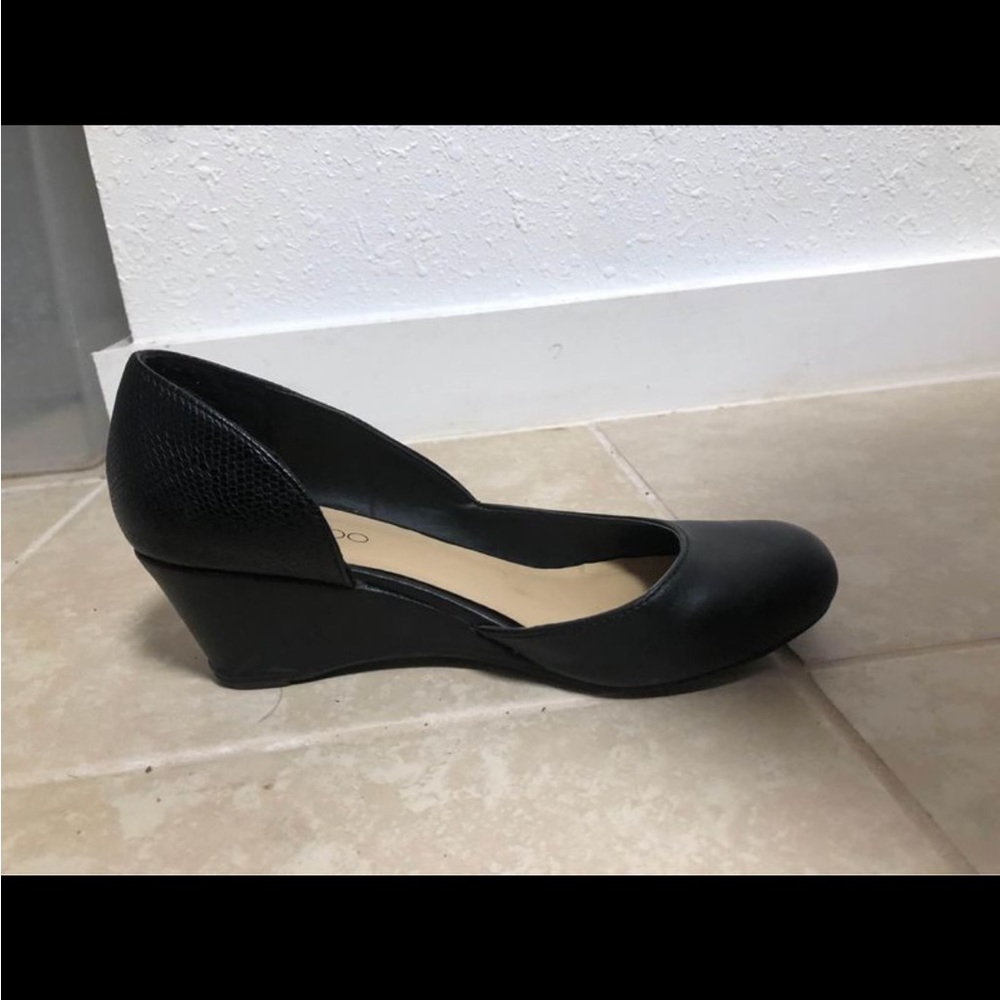 Black wedge heels size 8
